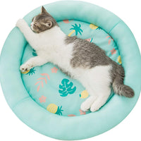 HKM-9478205 Cooling Dog Bed - Soft Summer Ice Pet Cushion, Round Breathable Mat with Waterproof Cover and Non-Slip Bottom, Washable Design