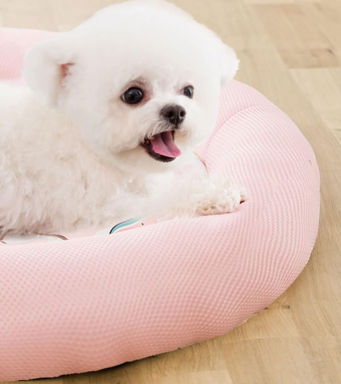 HKM-9478205 Cooling Dog Bed - Soft Summer Ice Pet Cushion, Round Breathable Mat with Waterproof Cover and Non-Slip Bottom, Washable Design