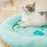 HKM-9478205 Cooling Dog Bed - Soft Summer Ice Pet Cushion, Round Breathable Mat with Waterproof Cover and Non-Slip Bottom, Washable Design