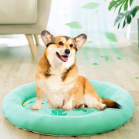 HKM-9478205 Cooling Dog Bed - Soft Summer Ice Pet Cushion, Round Breathable Mat with Waterproof Cover and Non-Slip Bottom, Washable Design