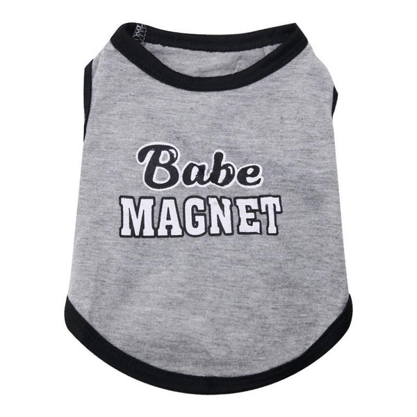 HKM-947987 Cotton Dog Vest in Gray with Black Edging - Casual Pet Apparel for All Sizes (XS to XL)