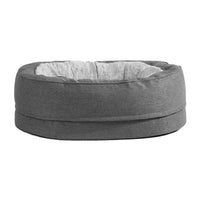 HKM-9480765 Cozy Large Oval Dog Bed in Gray Cloth for Ultimate Comfort
