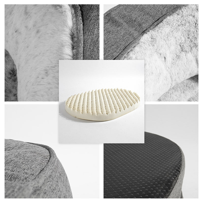 HKM-9480765 Cozy Large Oval Dog Bed in Gray Cloth for Ultimate Comfort