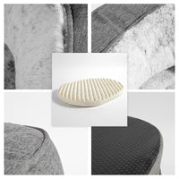 HKM-9480765 Cozy Large Oval Dog Bed in Gray Cloth for Ultimate Comfort