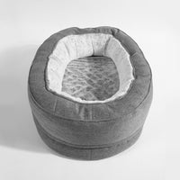 HKM-9480765 Cozy Large Oval Dog Bed in Gray Cloth for Ultimate Comfort