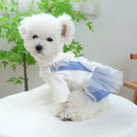 HKM-9481277 Pet Dress with Pearl Lace for Dogs and Cats - Stylish Casual Clothing in Various Sizes