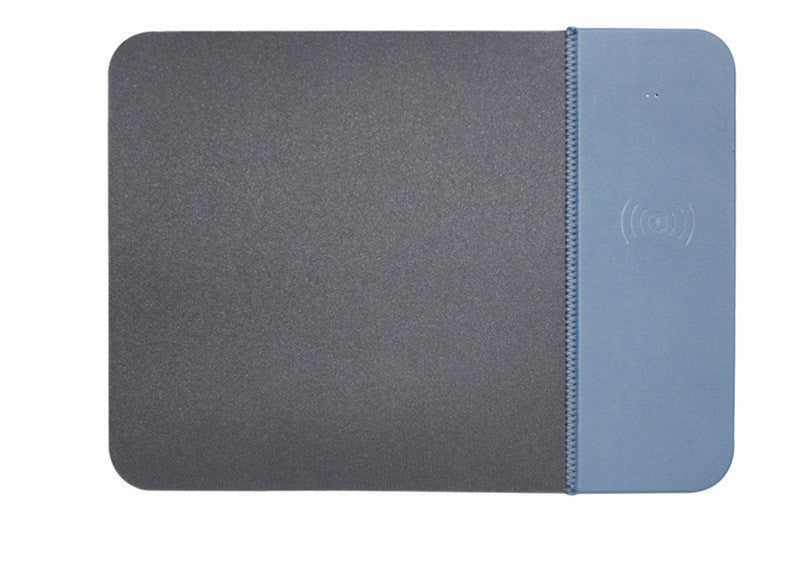 HKM-948179 Wireless Charging Mouse Pad with PU Surface - Black, Gray, Blue, Pink Options