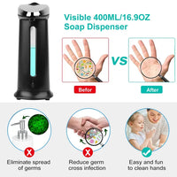HKM-9482301 Automatic Hand Soap Dispenser 16.9oz Sensor-Controlled with Adjustable Drop Volume