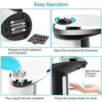 HKM-9482301 Automatic Hand Soap Dispenser 16.9oz Sensor-Controlled with Adjustable Drop Volume