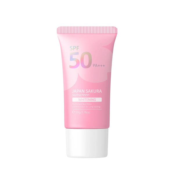 HKM-948243 Sakura Waterproof Sunscreen Face Cream for UV Protection and Brightening Skin Care - 50g