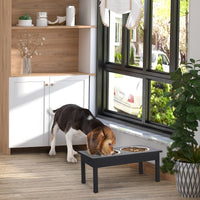 HKM-9482685 Elevated Dog Feeding Station with Stainless Steel Bowls and Non-Slip Base, 23-Inch Height