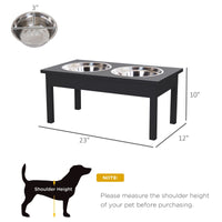 HKM-9482685 Elevated Dog Feeding Station with Stainless Steel Bowls and Non-Slip Base, 23-Inch Height