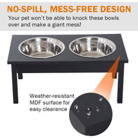 HKM-9482685 Elevated Dog Feeding Station with Stainless Steel Bowls and Non-Slip Base, 23-Inch Height