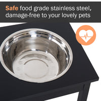 HKM-9482685 Elevated Dog Feeding Station with Stainless Steel Bowls and Non-Slip Base, 23-Inch Height