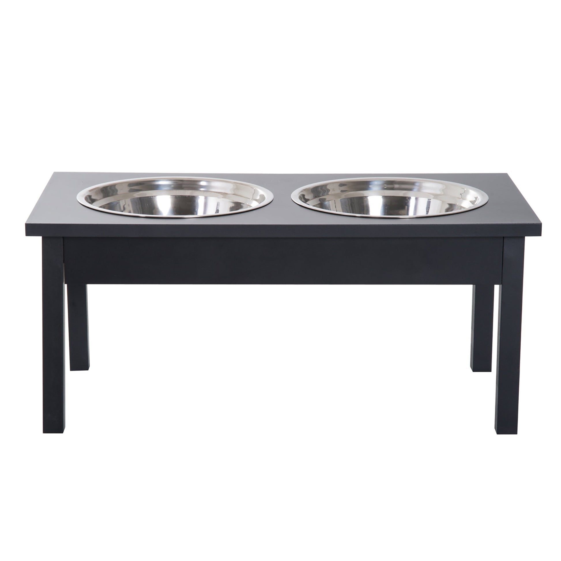 HKM-9482685 Elevated Dog Feeding Station with Stainless Steel Bowls and Non-Slip Base, 23-Inch Height