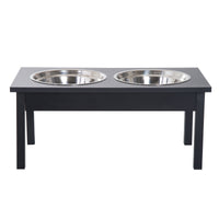 HKM-9482685 Elevated Dog Feeding Station with Stainless Steel Bowls and Non-Slip Base, 23-Inch Height
