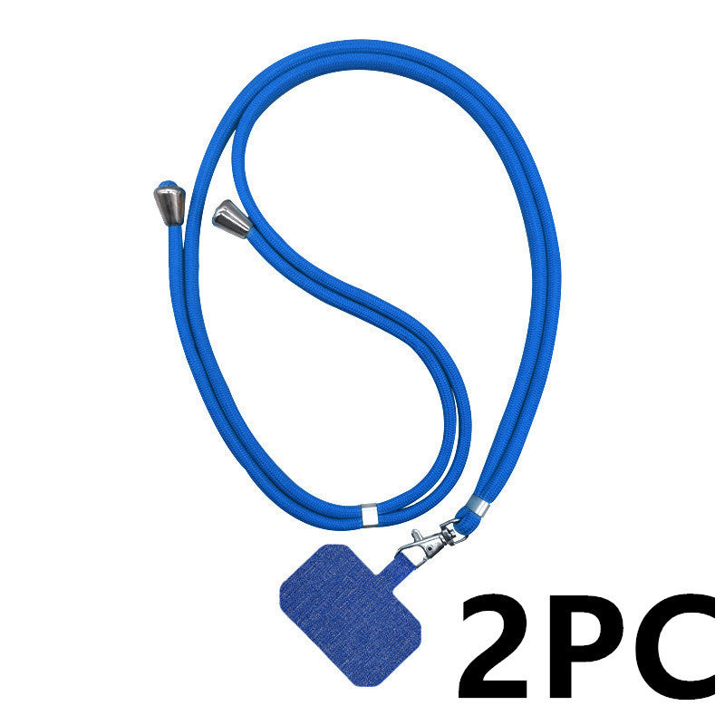 HKM-948307 Electroplated Carbon Fiber Universal Card Phone Case Lanyard in Multiple Colors