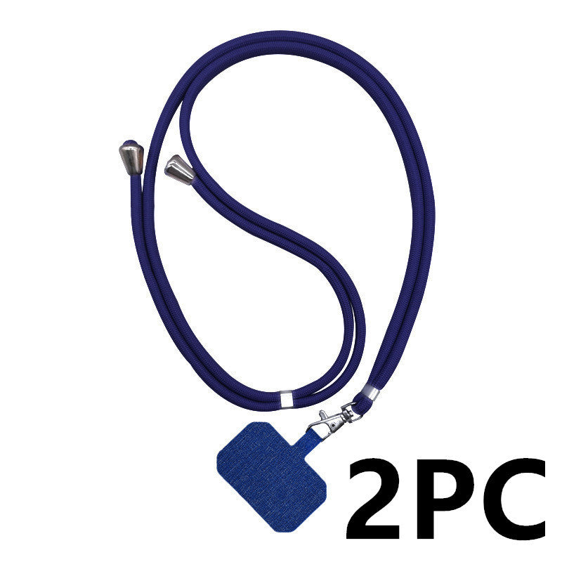 HKM-948307 Electroplated Carbon Fiber Universal Card Phone Case Lanyard in Multiple Colors