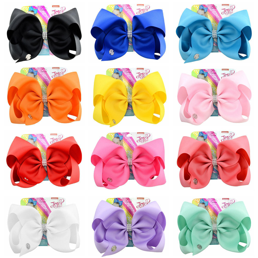 HKM-948499 Children's Bowknot and Curled Flower Duckbill Hairpin - 7.7CM Length, Individually Packaged
