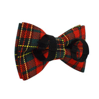 HKM-9486269 Plaid Christmas Dog Collar and Leash Set with Bow and Vest ¨C Green Background for Festive Pets