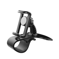 HKM-948627 Adjustable 360-Degree Mobile Phone Holder for Instrument Panels, Black ABS Plastic