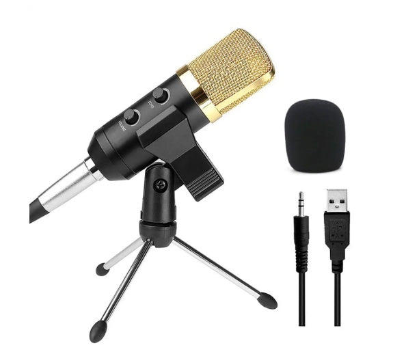 HKM-948627 Reverb BM800 USB Condenser Microphone with Tripod Stand, Volume Control, and Reverb Effect