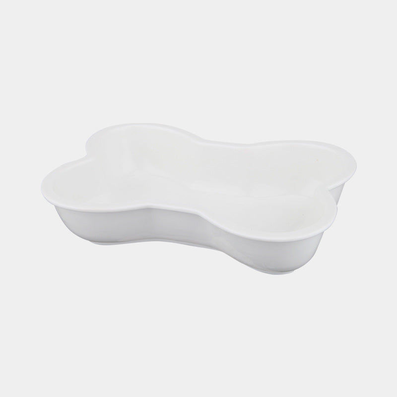 HKM-9486653 Ceramic Anti-Overturning Large Pet Bowl for Dogs and Cats with Wooden Rack