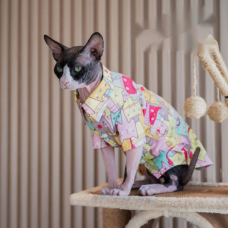 HKM-9487037 Ultra-Thin Breathable Cotton Shirt for Cats in Various Sizes