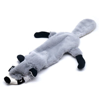 HKM-9487293 Pet Sounding Toy - Bite-resistant Plush Chomping Animal Styles in Gray Wolf, Rabbit, Raccoon, and Black Squirrel