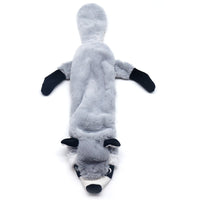 HKM-9487293 Pet Sounding Toy - Bite-resistant Plush Chomping Animal Styles in Gray Wolf, Rabbit, Raccoon, and Black Squirrel
