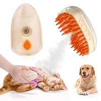 HKM-948819 4-in-1 Steam Cat Brush with Vibration Massage and Ringworm Detector for Effective Grooming and Hair Removal
