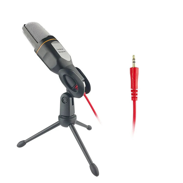 HKM-948819 Professional 3.5mm Condenser Microphone with Tripod for Laptop Recording and Gaming