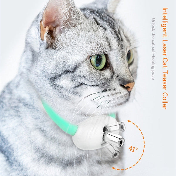 HKM-9488445 Automatic Laser Cat Teaser Collar - Rechargeable & Durable Pet Toy for Playtime Fun
