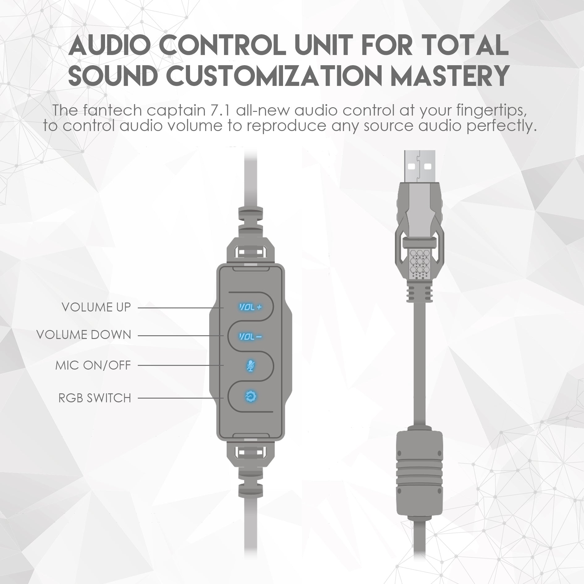 HKM-948947 Professional Gaming Headset with RGB Lights and True 7.1 Surround Sound