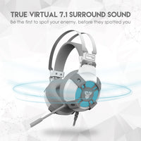 HKM-948947 Professional Gaming Headset with RGB Lights and True 7.1 Surround Sound