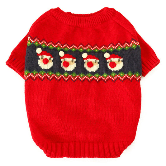 HKM-9490237 Cozy Red Acrylic Pet Christmas Sweater for Dogs and Cats