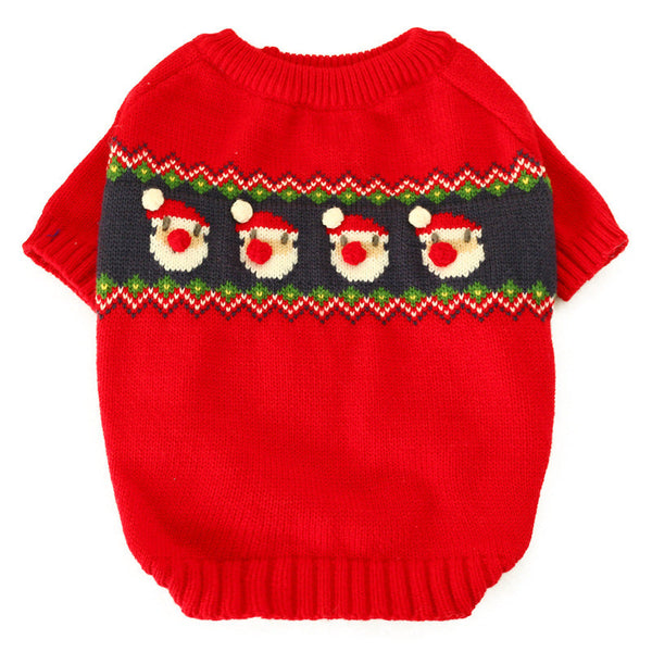 HKM-9490237 Cozy Red Acrylic Pet Christmas Sweater for Dogs and Cats