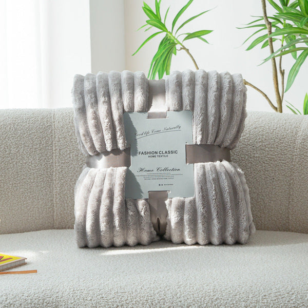 HKM-949075 Cozy Flannel Drawstring Blanket Sofa Cover – Multiple Sizes and Colors Available