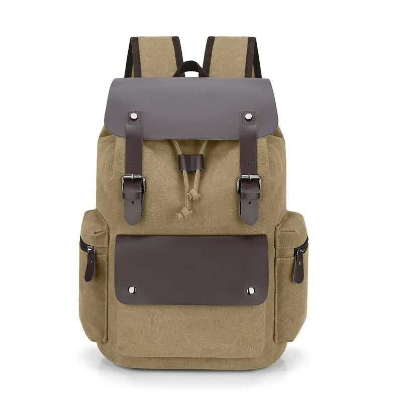 HKM-949139 Vintage Canvas Backpack with Zipper Closure for Business and Travel, Personalised Design, Durable Polyester Lining