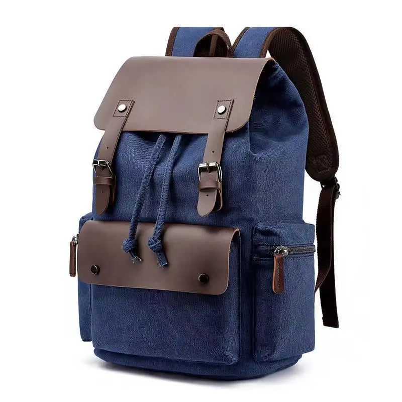 HKM-949139 Vintage Canvas Backpack with Zipper Closure for Business and Travel, Personalised Design, Durable Polyester Lining