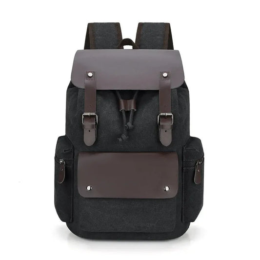 HKM-949139 Vintage Canvas Backpack with Zipper Closure for Business and Travel, Personalised Design, Durable Polyester Lining