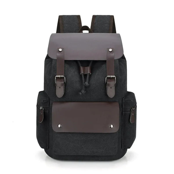 HKM-949139 Vintage Canvas Backpack with Zipper Closure for Business and Travel, Personalised Design, Durable Polyester Lining