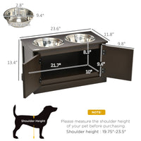 HKM-9492413 Elevated Dog Feeding Station with Storage and Removable Stainless Steel Bowls