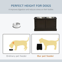 HKM-9492413 Elevated Dog Feeding Station with Storage and Removable Stainless Steel Bowls