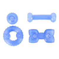 HKM-9493053 Cool Bite Toy for Dogs - TPR Ice Bone, Dumbbell, Ball, and Donut Designs, Blue