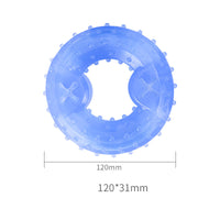 HKM-9493053 Cool Bite Toy for Dogs - TPR Ice Bone, Dumbbell, Ball, and Donut Designs, Blue