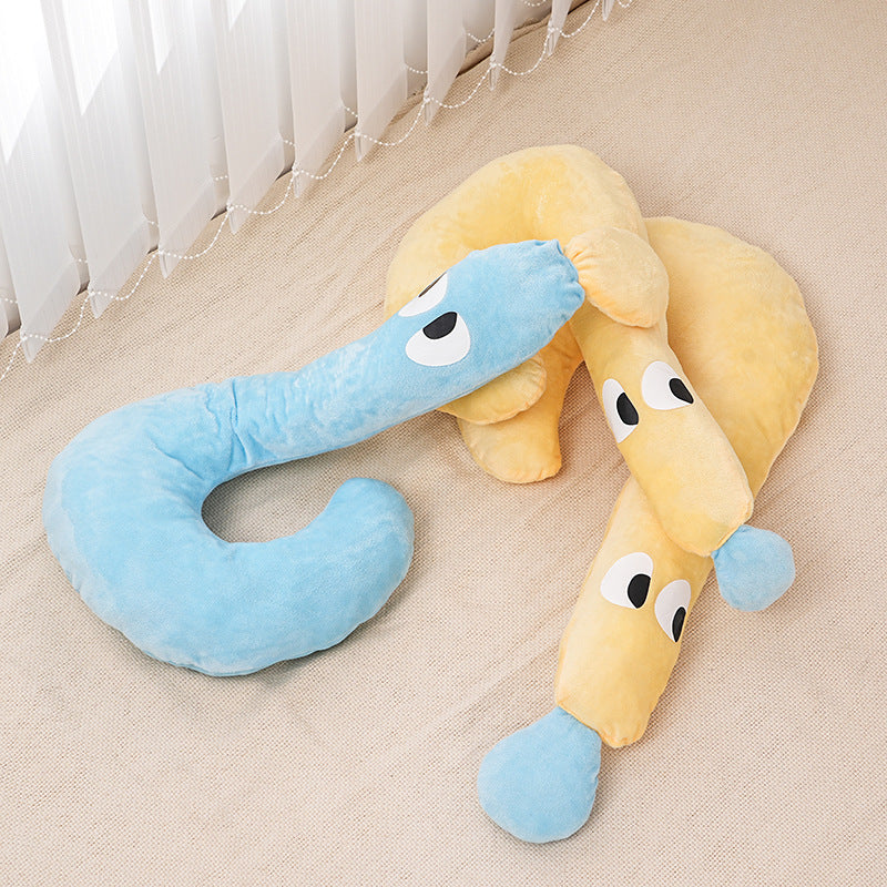 HKM-9494077 Moon Shaped Plush Sleeping Pillow for Pets - Soft and Cozy Dog and Cat Bed Pillow