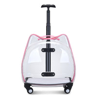 HKM-9494461 Portable Cat and Dog Trolley Bag with Transparent Bubble Box - Medium Soft Acrylic Polyester, Multiple Colors Available