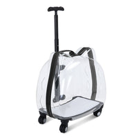 HKM-9494461 Portable Cat and Dog Trolley Bag with Transparent Bubble Box - Medium Soft Acrylic Polyester, Multiple Colors Available