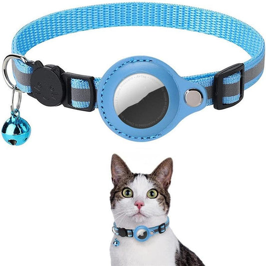 HKM-949459 Reflective Pet Collar with Bell and Airtag Holder - Available in Multiple Colors